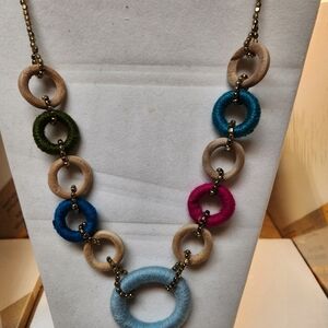Anju Handcrafted Jewelry Colorful Wooden Circle Necklace